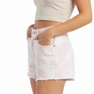 PacSun Shorts 24 Pink White Tie Dye High Rise Festival Denim Frayed Hem‎ Boho